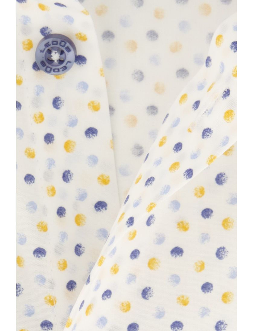 Ledub overhemd normale fit wit geprint