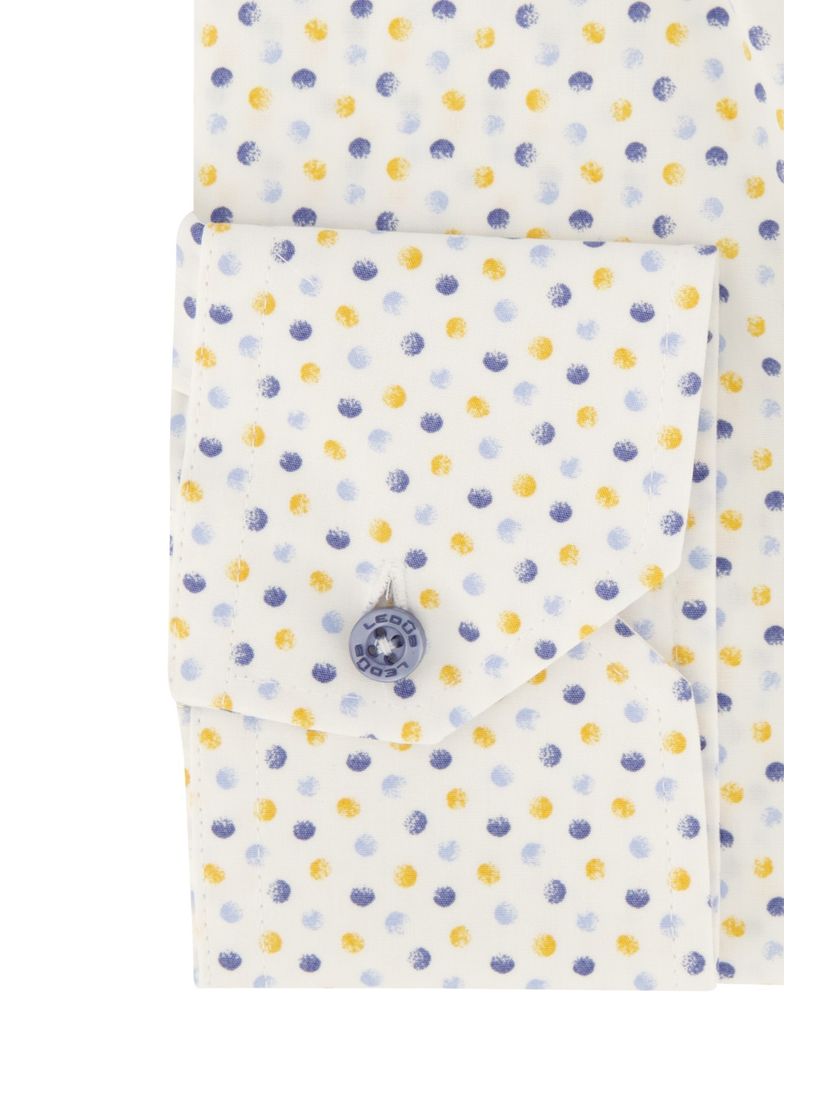 Ledub overhemd normale fit wit geprint