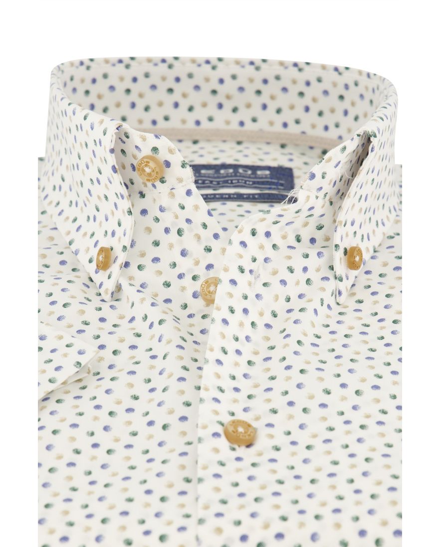 Ledub overhemd korte mouw wit geprint