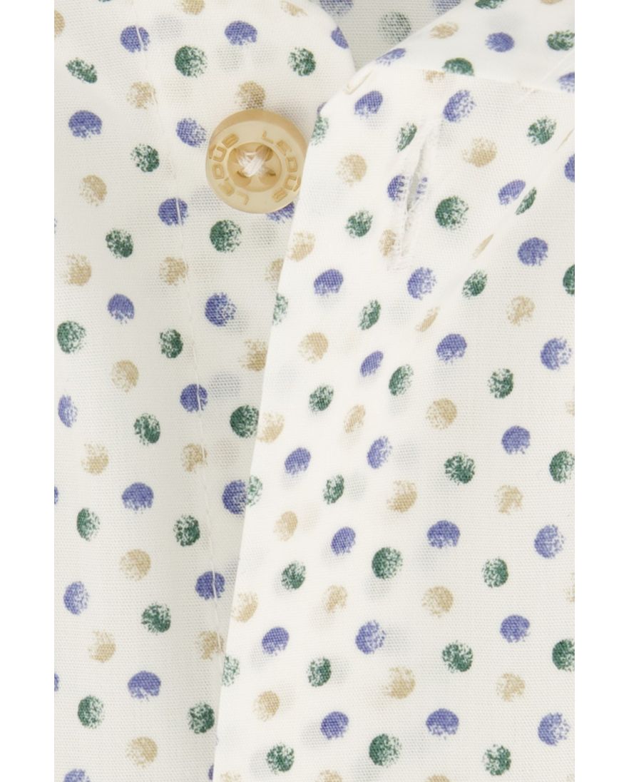 Ledub overhemd korte mouw wit geprint