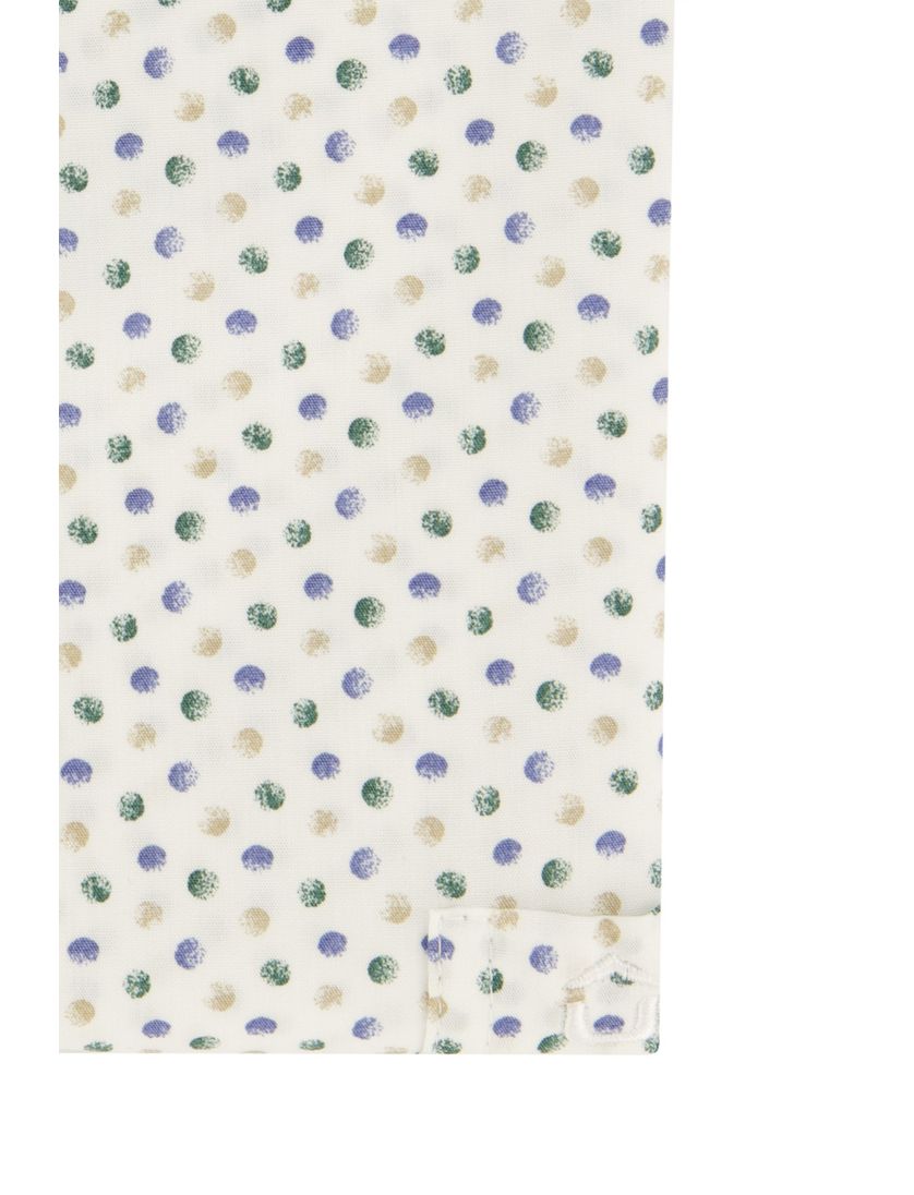 Ledub overhemd korte mouw normale fit wit geprint