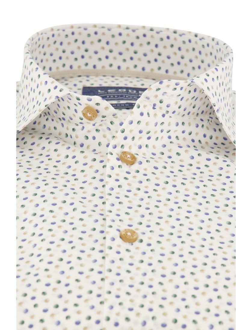 Ledub overhemd normale fit wit geprint
