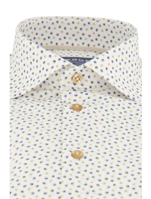 Wit Ledub overhemd groene stippen