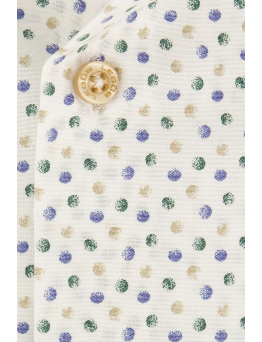 Ledub overhemd normale fit wit geprint