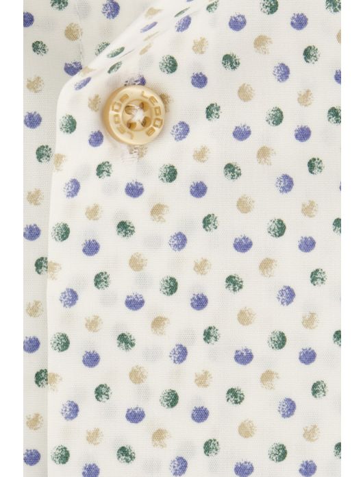 Wit Ledub overhemd groene stippen