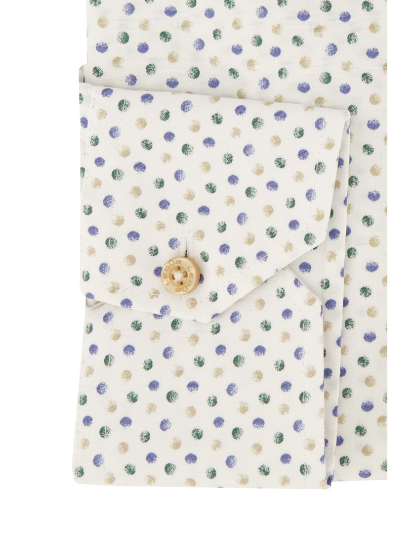 Ledub overhemd normale fit wit geprint