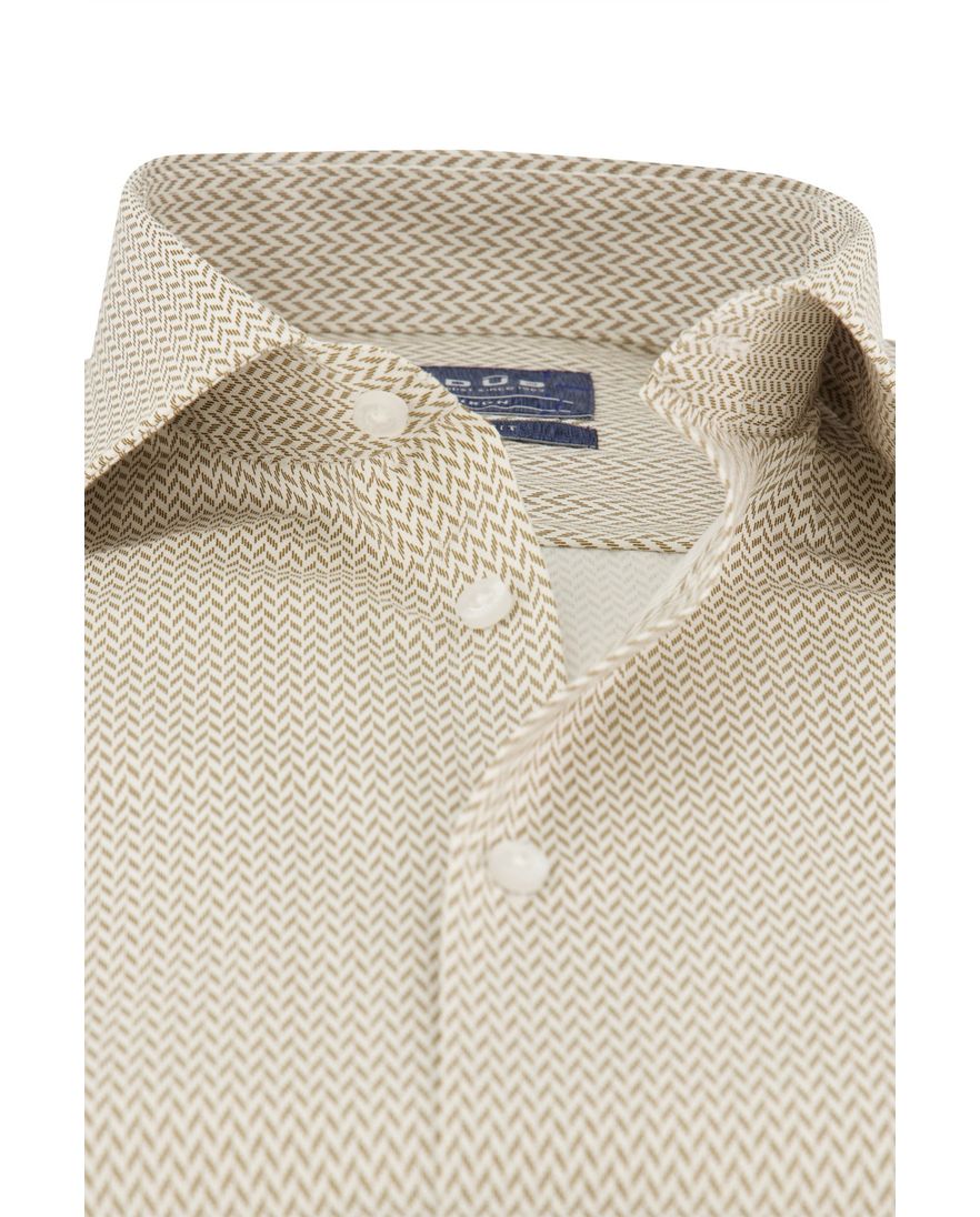 Overhemd Ledub business Modern Fit beige geprint
