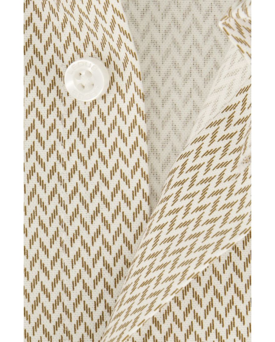 Overhemd Ledub business Modern Fit beige geprint