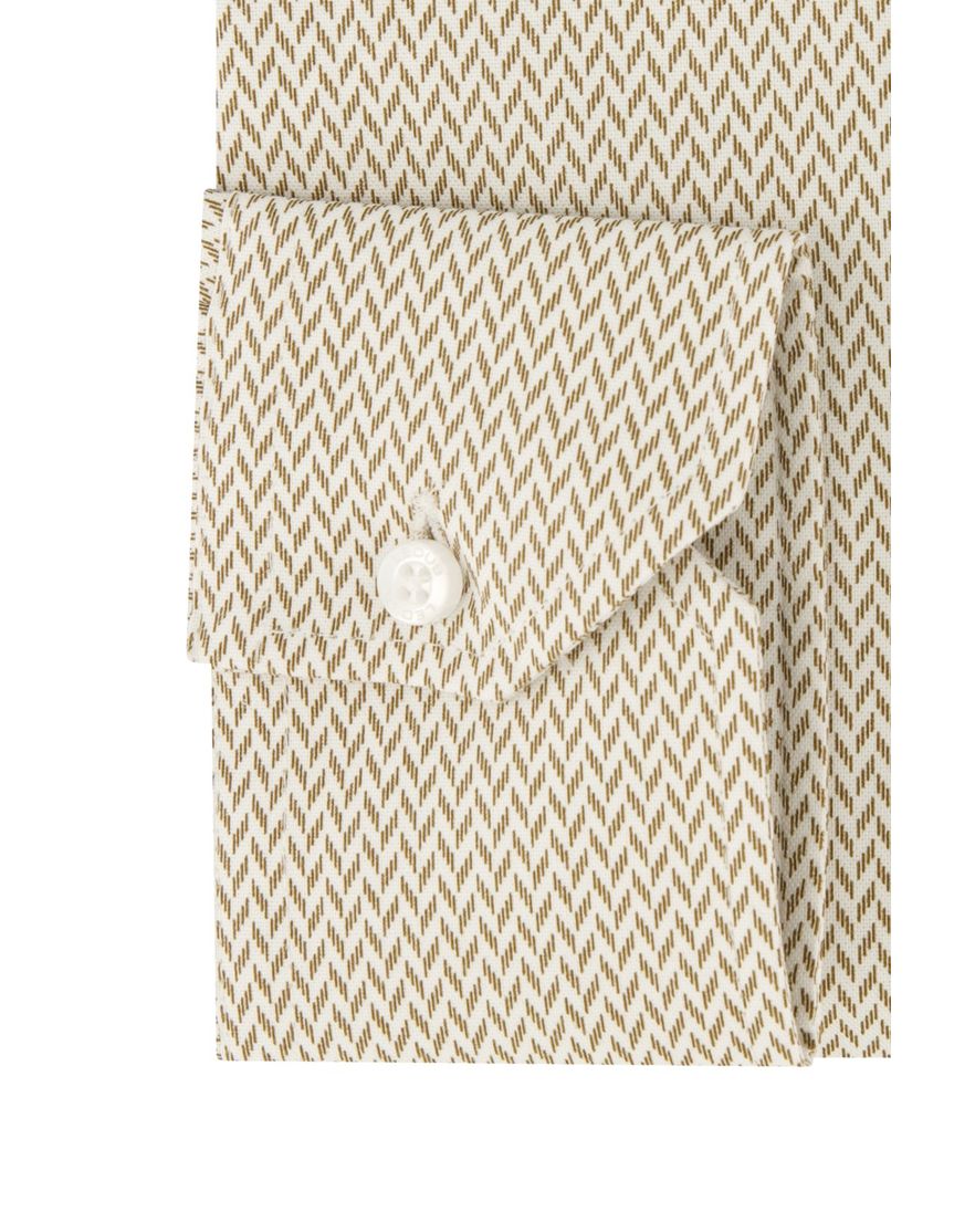 Overhemd Ledub business Modern Fit beige geprint