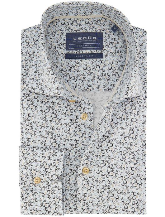 Ledub Modern Fit overhemd blauw geprint