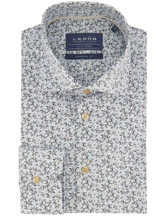 Ledub Modern Fit overhemd blauw geprint