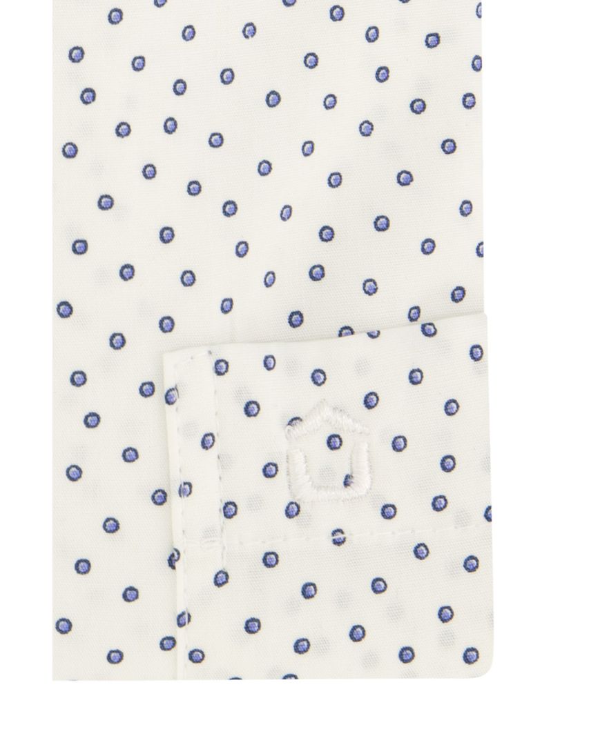 Ledub overhemd mouwlengte 7 wit geprint normale fit