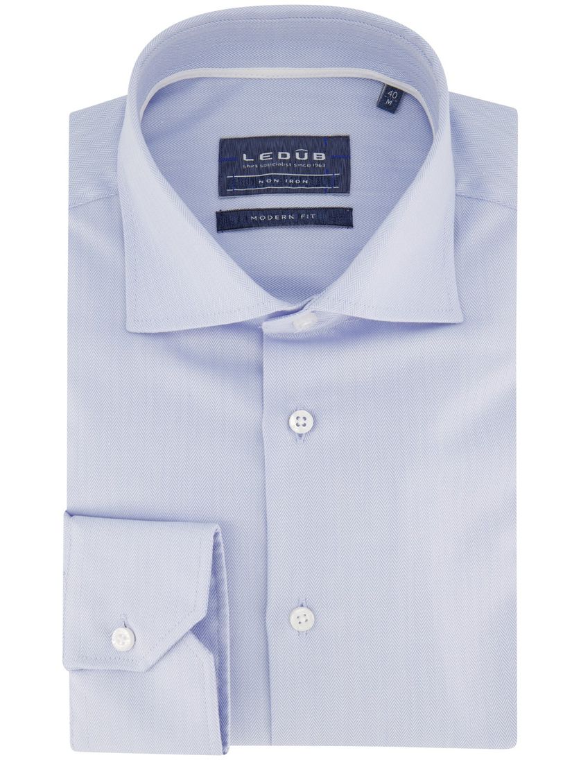 katoenen Ledub overhemd Modern Fit New blauw