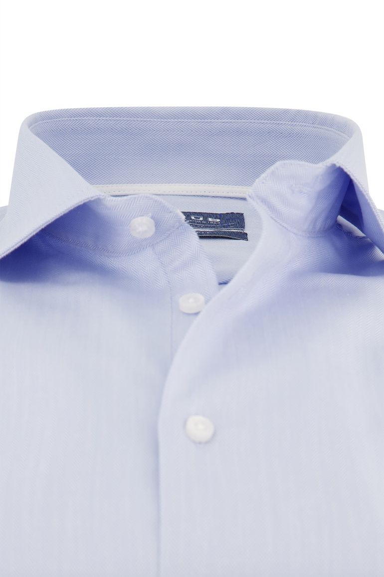 Ledub strijkvrij overhemd blauw