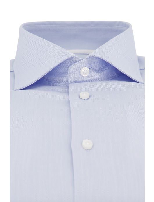 Ledub strijkvrij overhemd blauw