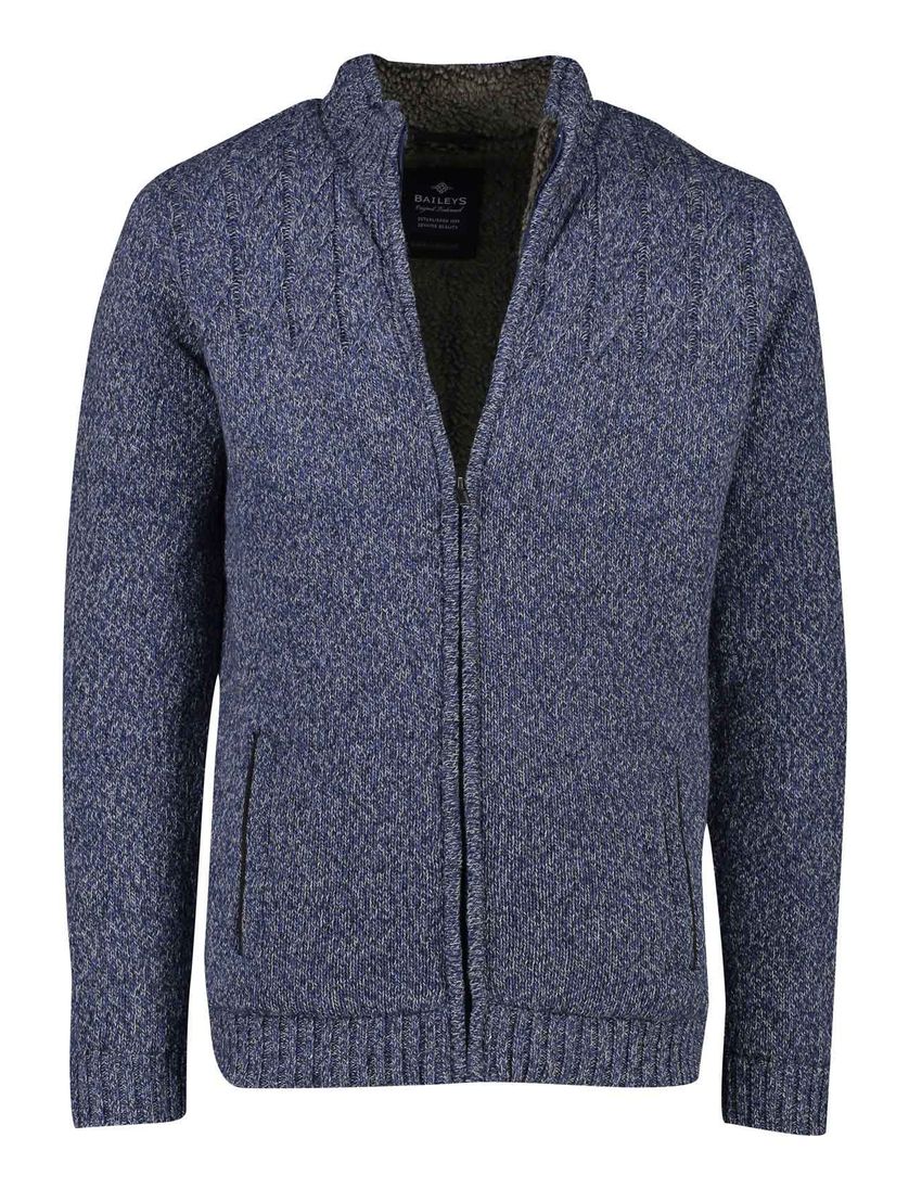 Baileys vest extra lange mouw blauw gebreid