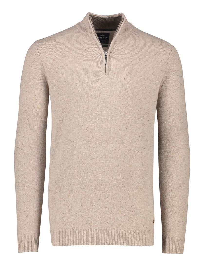 Half zip trui extra lange mouwlengte Baileys beige