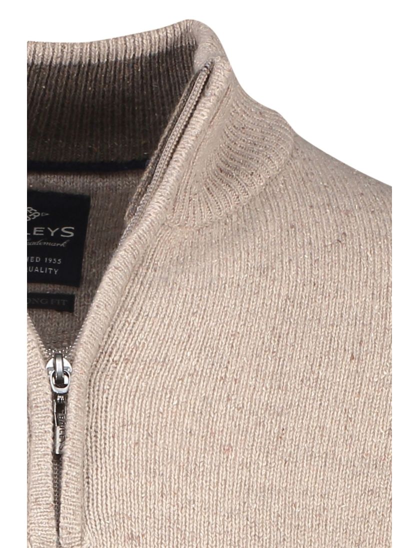Half zip trui extra lange mouwlengte Baileys beige
