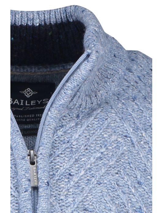 Baileys half zip trui extra lange mouw blauw