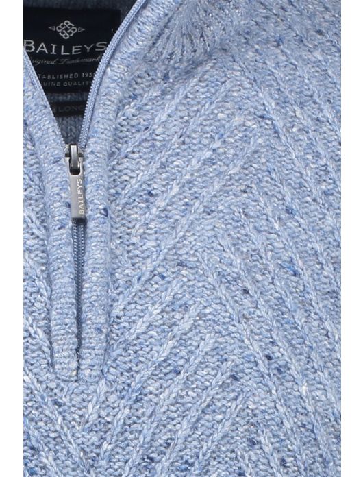 Baileys half zip trui extra lange mouw blauw