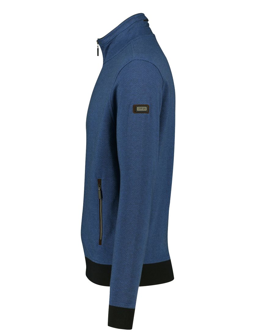 katoenen vest Baileys blauw print normale fit met rits