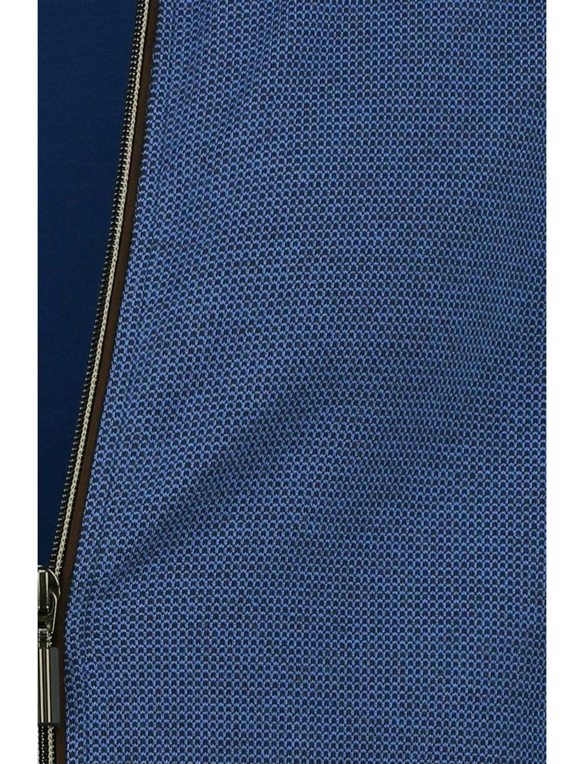 katoenen vest Baileys blauw print normale fit met rits