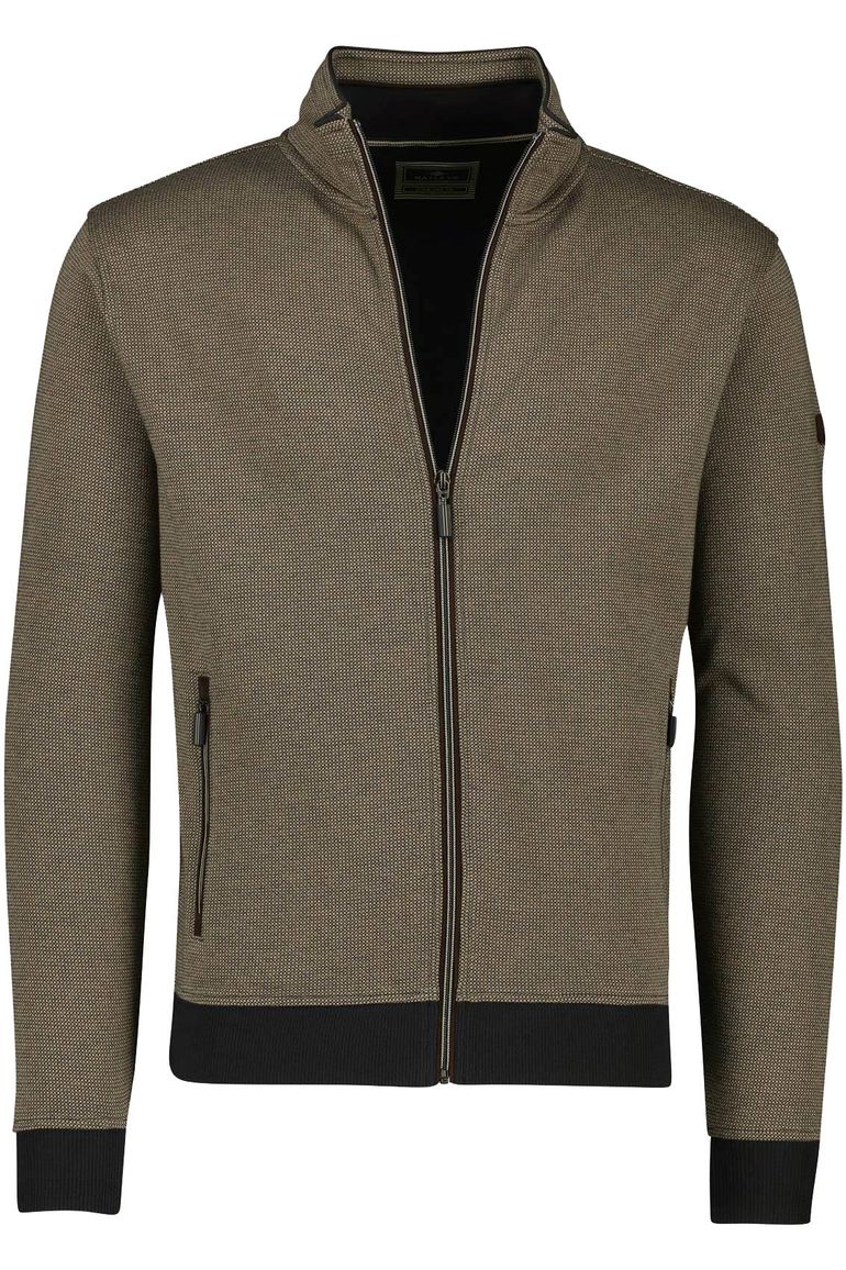 Katoenen Baileys vest bruin geprint normale fit met rits hoge hals