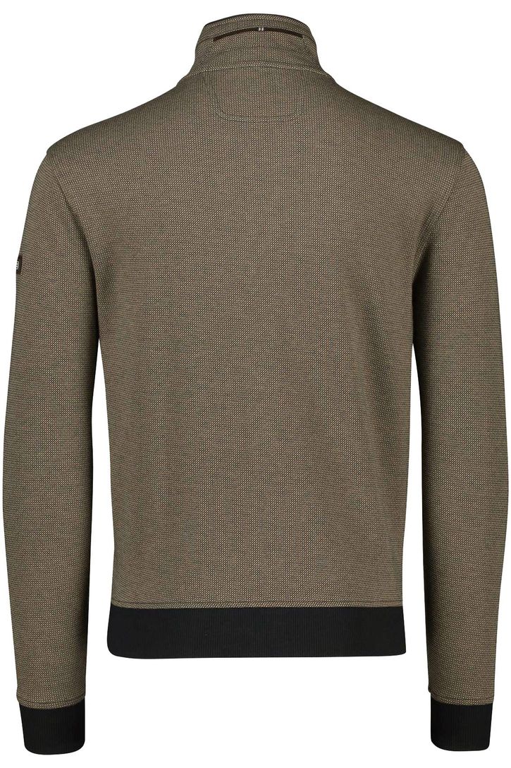 katoenen vest Baileys hoge hals bruin geprint normale fit katoen