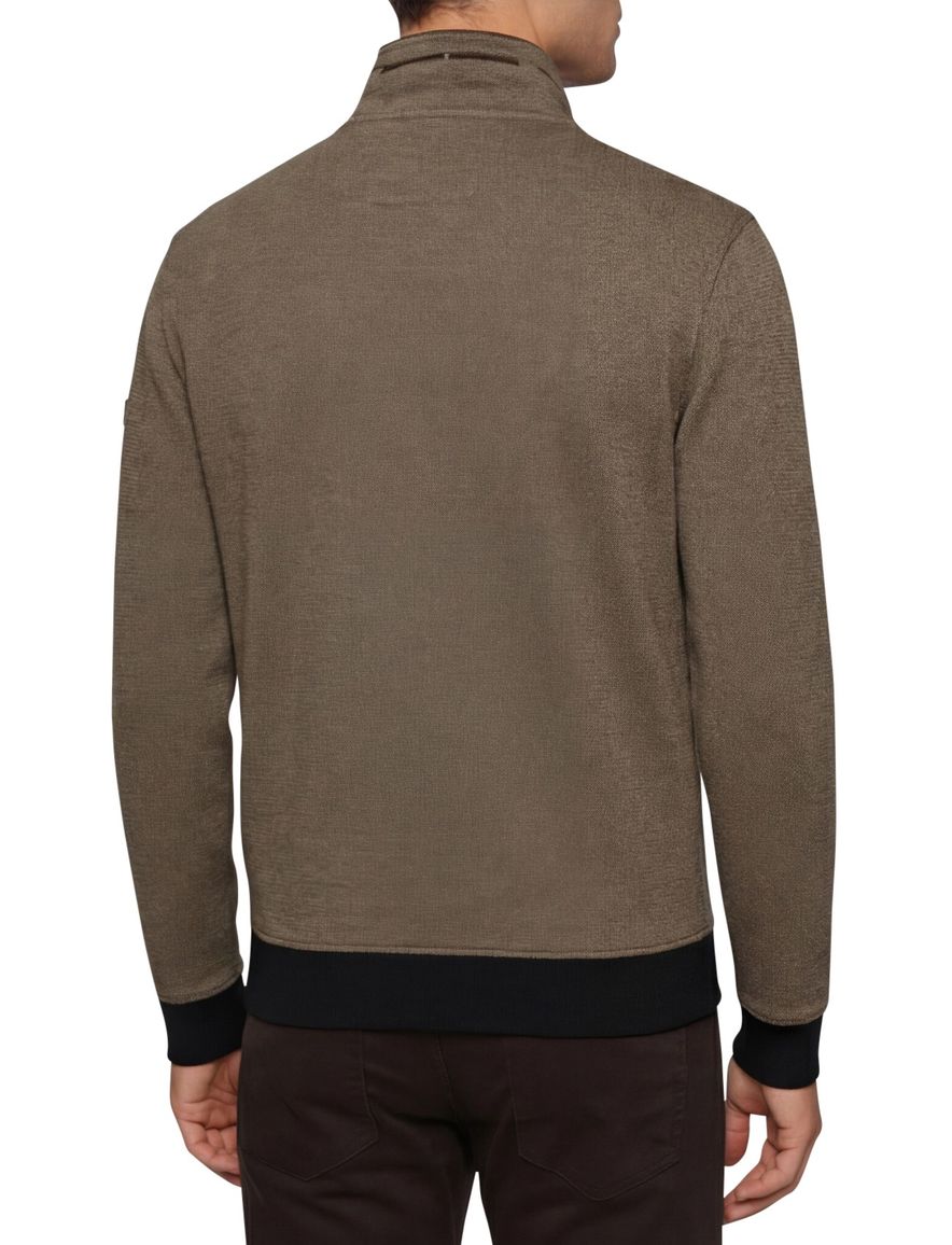 Katoenen Baileys vest bruin geprint normale fit met rits hoge hals