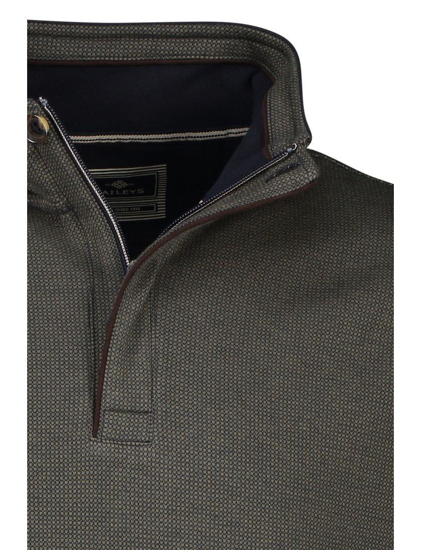 trui Baileys groen half zip katoen