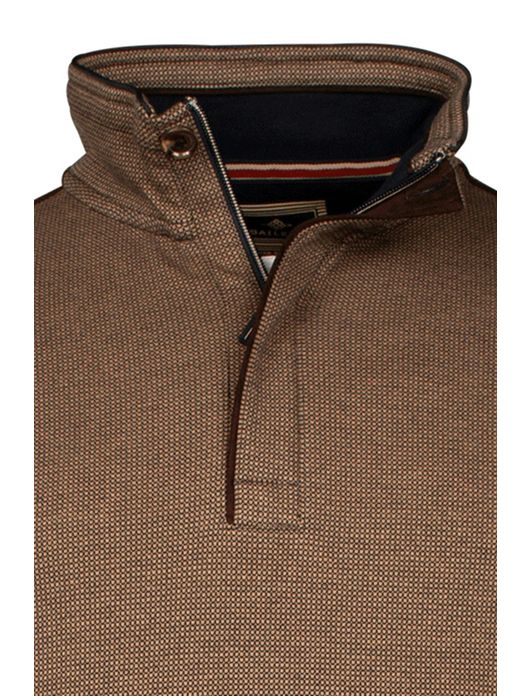 Baileys half zip trui met knoop bruin