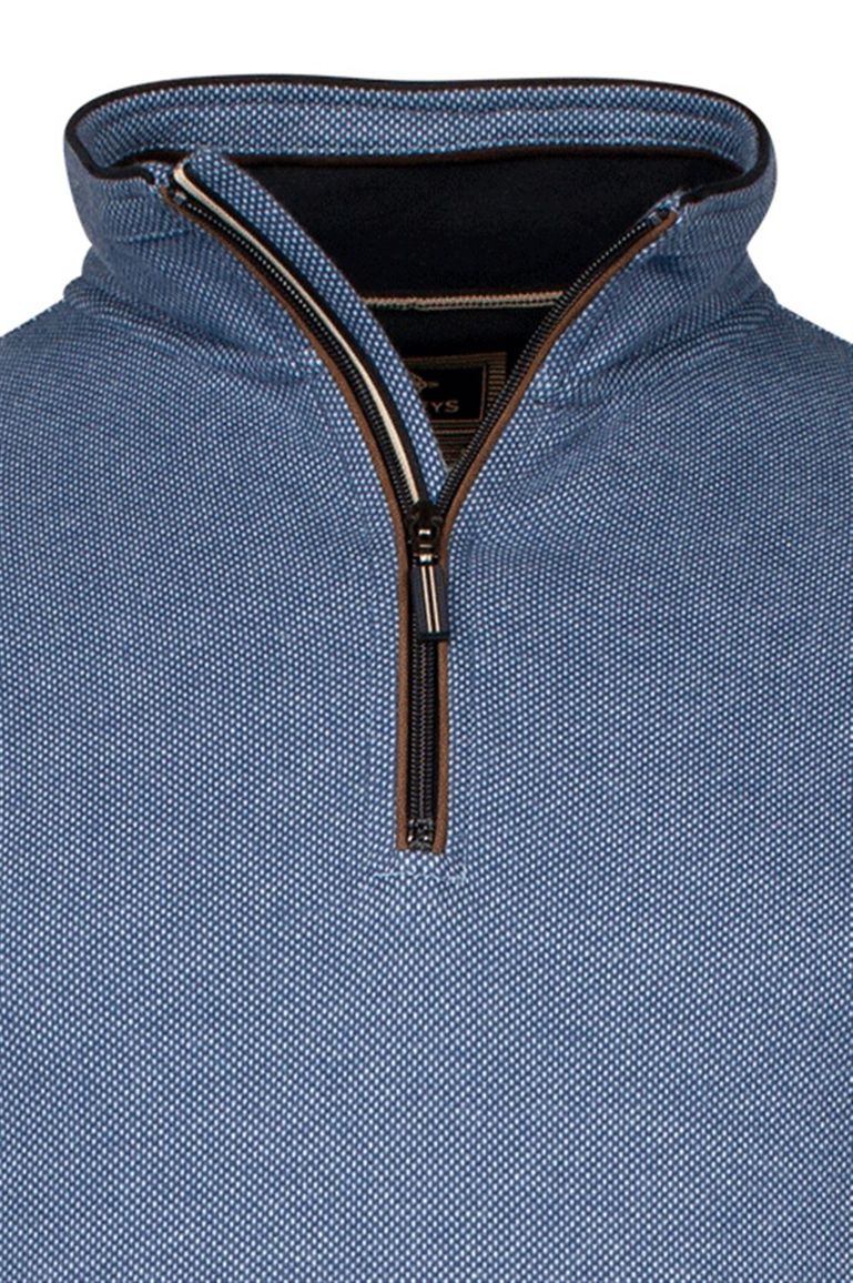 Baileys half zip trui met knoop blauw