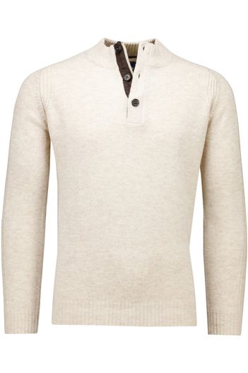 Baileys trui half-zip Baileys knopen creme normale fit