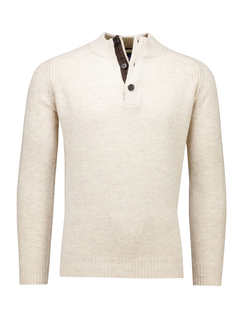trui half-zip Baileys knopen creme normale fit