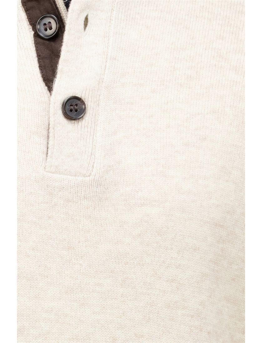 trui half-zip Baileys knopen creme normale fit