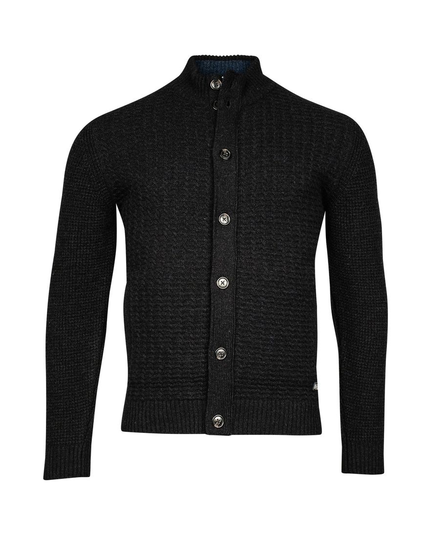 Baileys vest met knopen donkerblauw gebreid