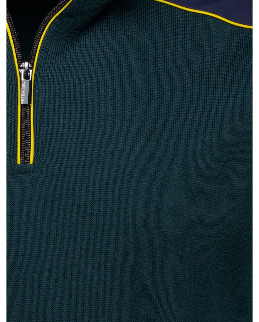Paul & Shark trui half zip groen