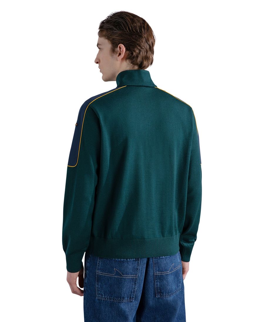 Paul & Shark trui half zip groen