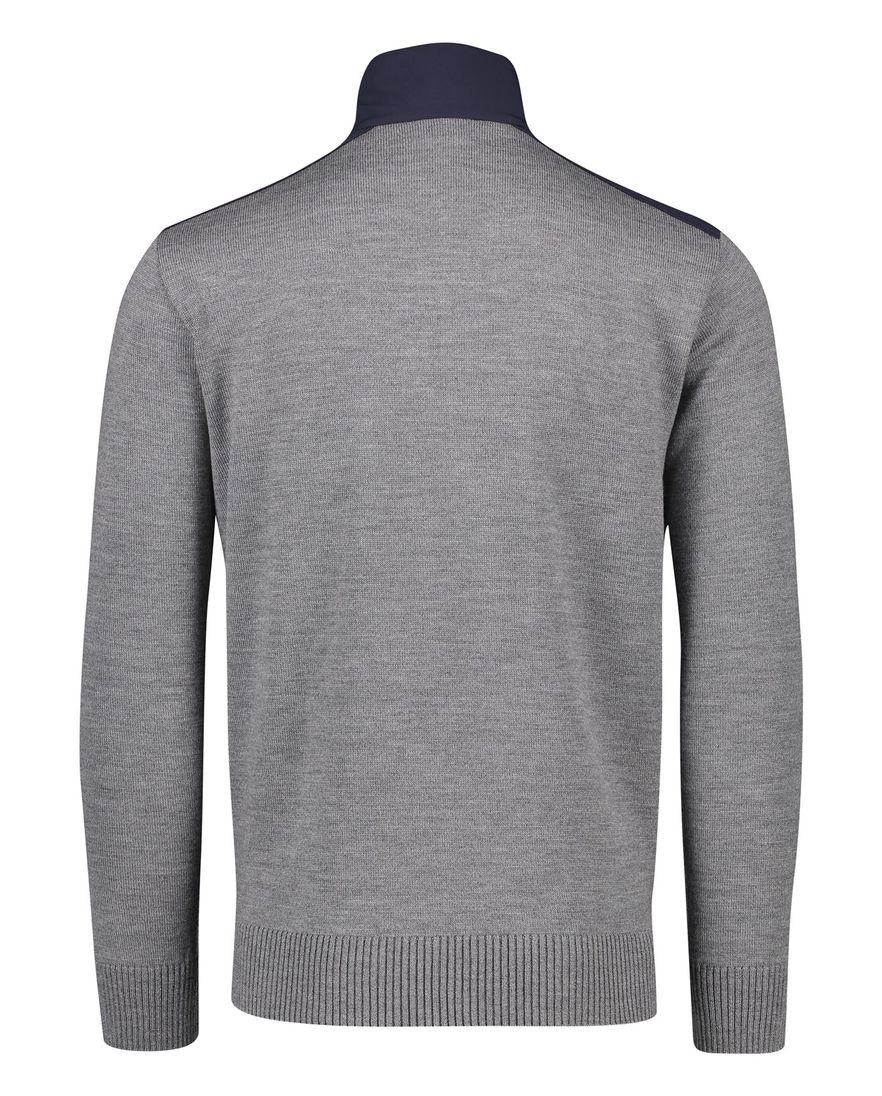 Paul & Shark sweater half zip grijs wol