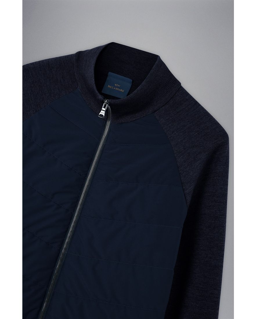 Paul & Shark outdoor vest blauw met rits