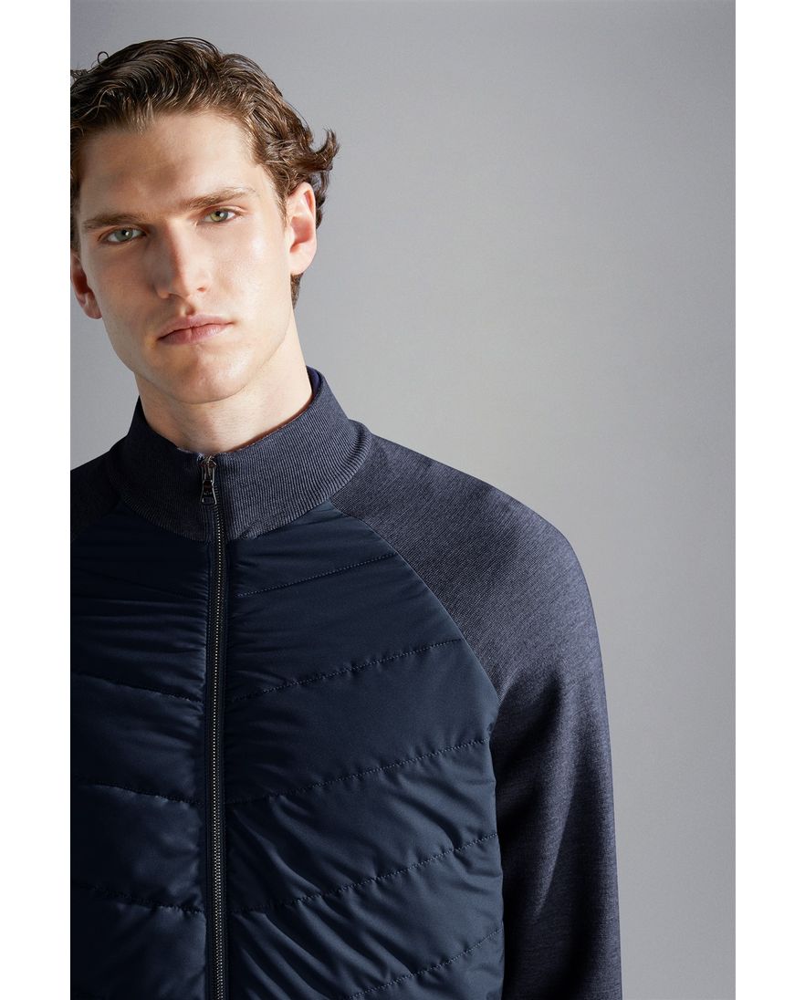 Paul & Shark outdoor vest blauw met rits