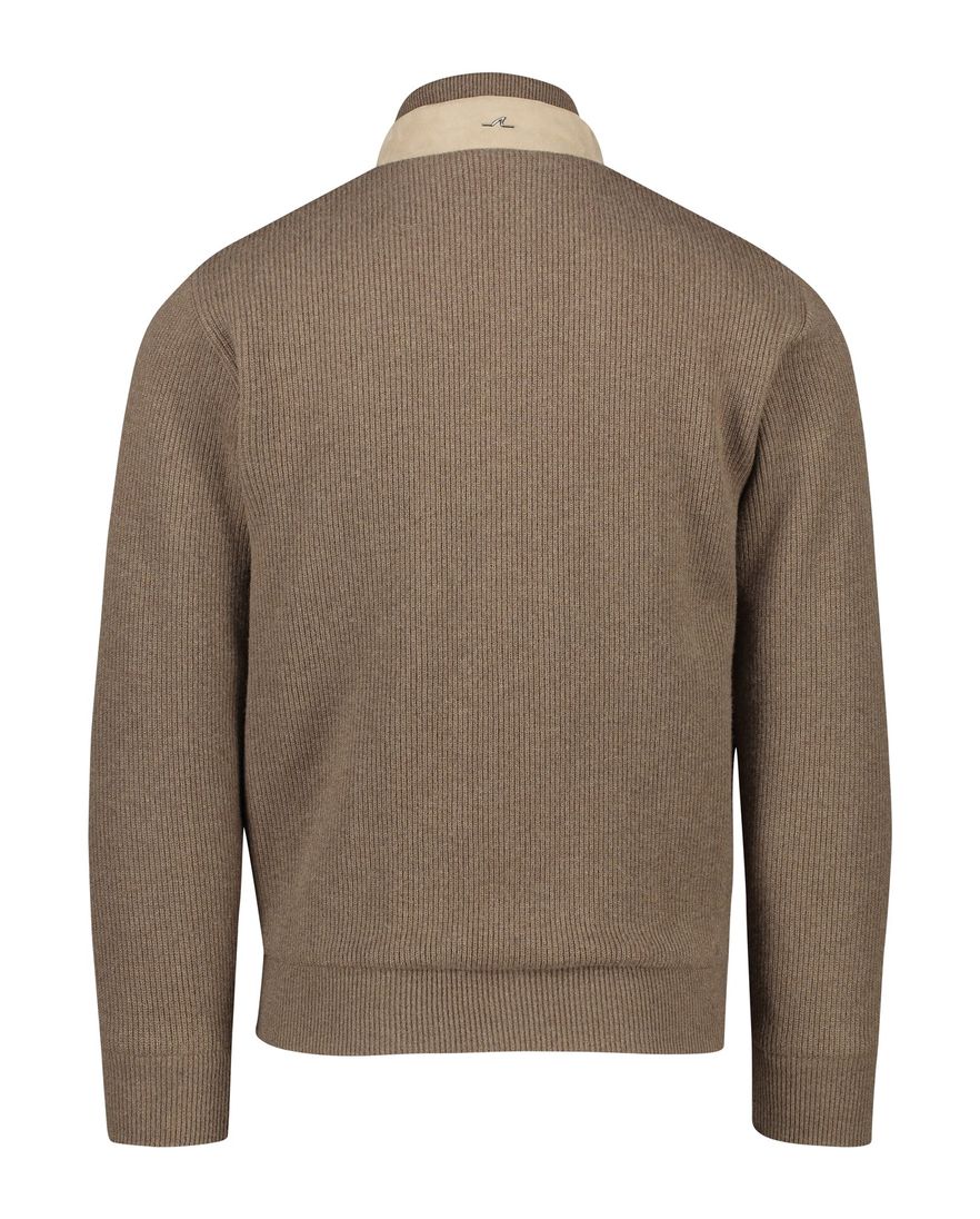 Paul & Shark outdoorvest bruin virgin wol wijde fit