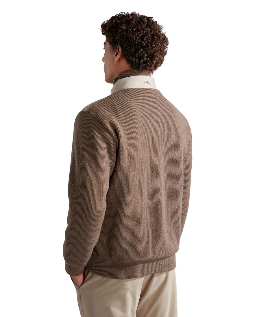 Paul & Shark outdoorvest bruin virgin wol wijde fit