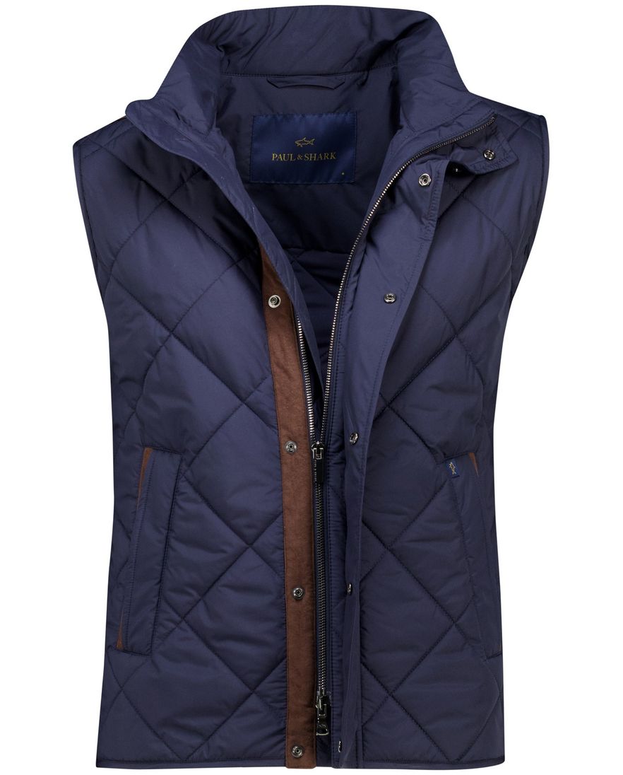 Paul & Shark bodywarmer effen donkerblauw waterafstotend