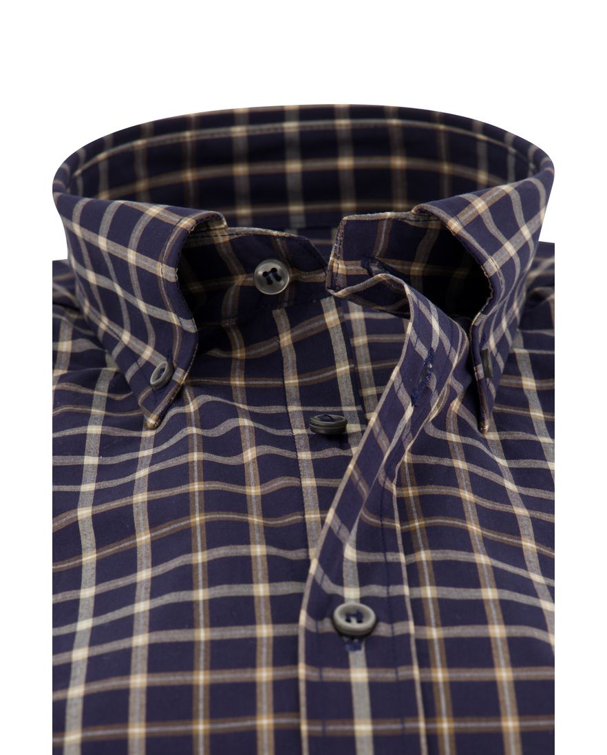 Paul & Shark overhemd donkerblauw geruit