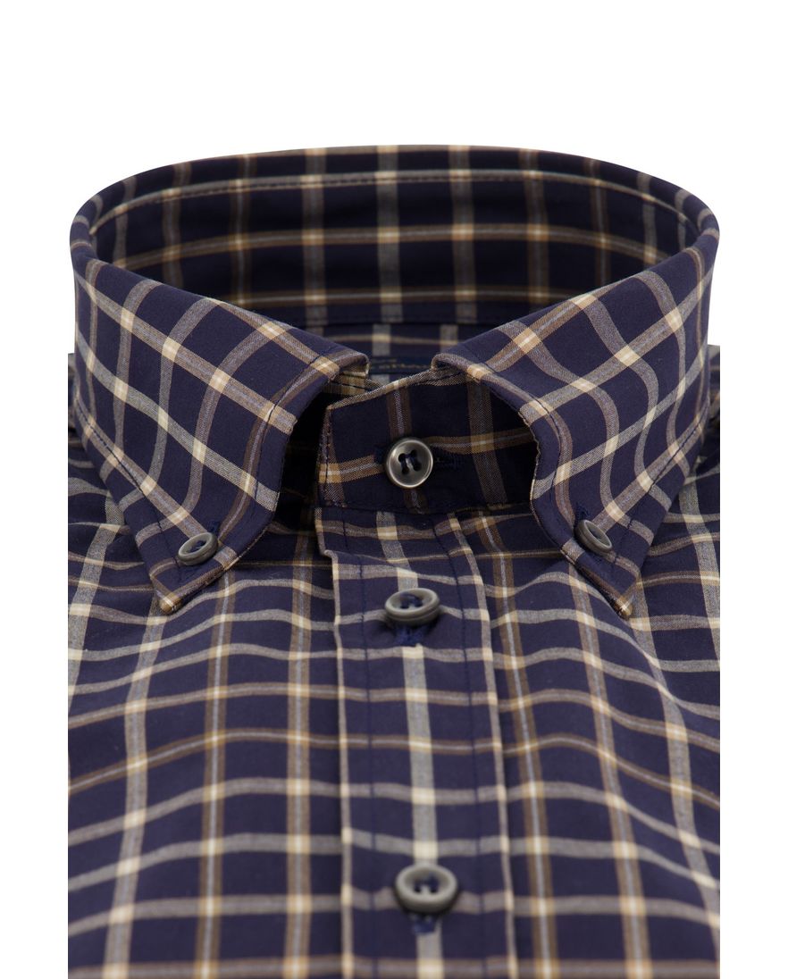 Paul & Shark overhemd donkerblauw geruit