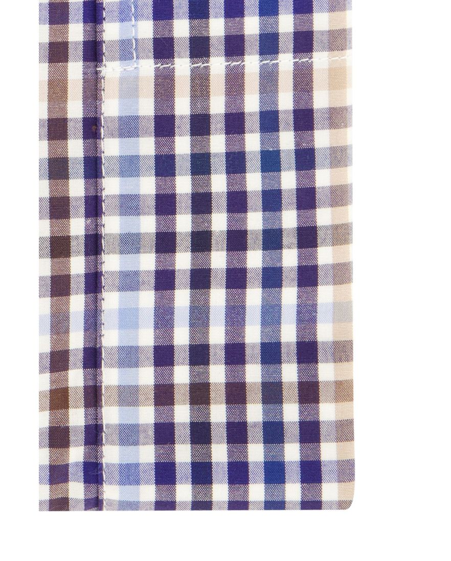 Paul & Shark overhemd katoen donkerblauw geruit