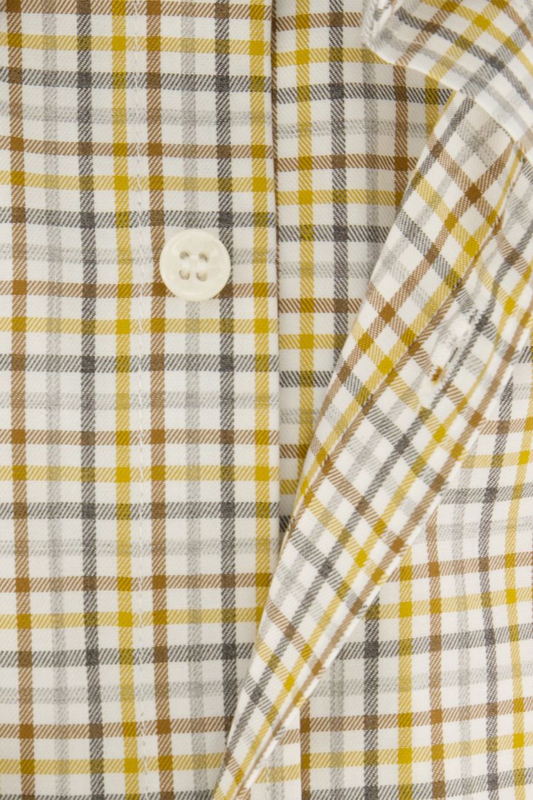 Paul & Shark overhemd geel geruit katoen