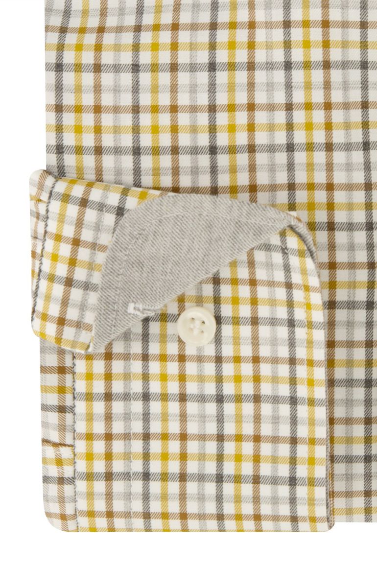 Paul & Shark overhemd geel geruit katoen