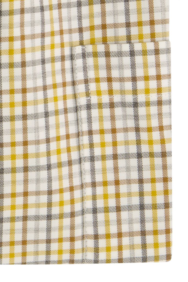 Paul & Shark overhemd geel geruit katoen